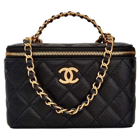 Chanel Mini Pick Me Up Top Handle Vanity Case Black Caviar 